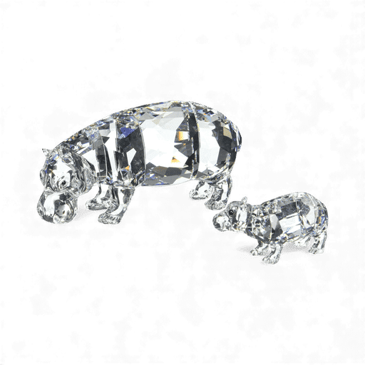 Swarovski SWAROVSKI Crystal HIPPO MOTHER WITH BABY