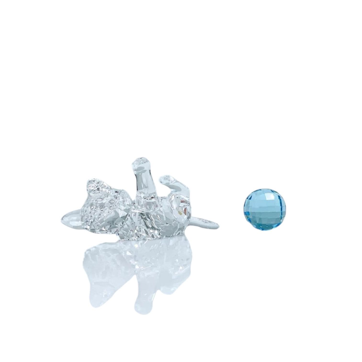 SWAROVSKI KITTEN LYING with blue ball of wool - Kitchen Smart