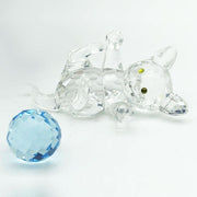 Swarovski SWAROVSKI Crystal KITTEN LYING with blue ball of wool   