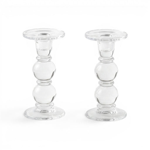 Moda Moda Glass Candle Holders - Set of 2 7" (18cm)