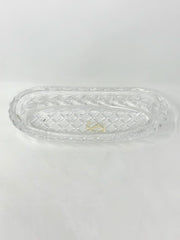Waterford Waterford Crystal, Fan & Cross Hatch Cuts: Oval Celery Dish   