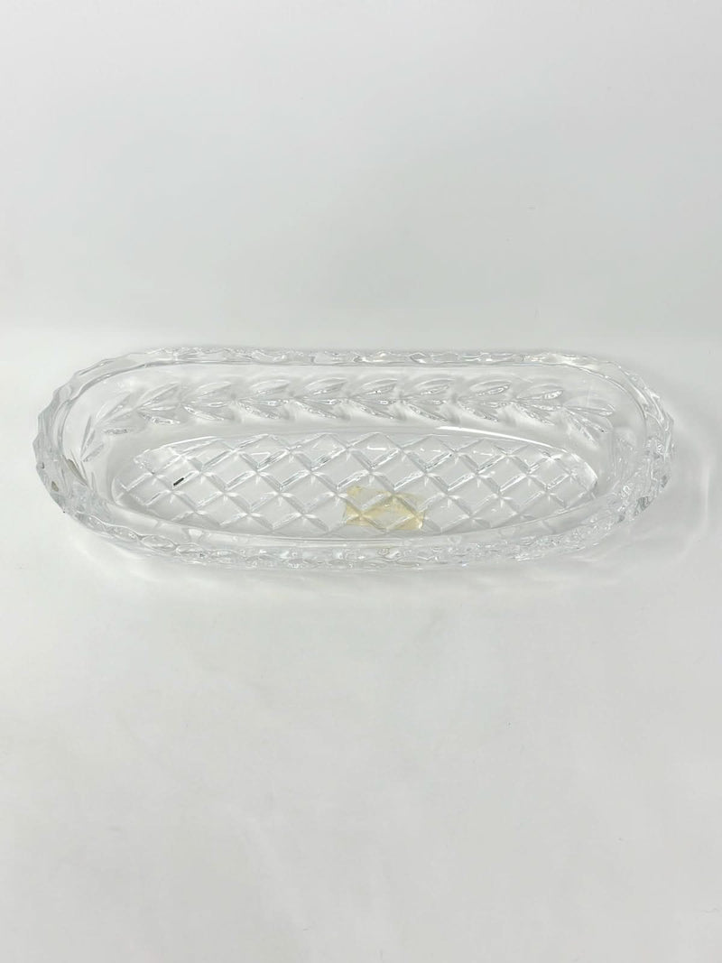 Waterford Waterford Crystal, Fan & Cross Hatch Cuts: Oval Celery Dish   