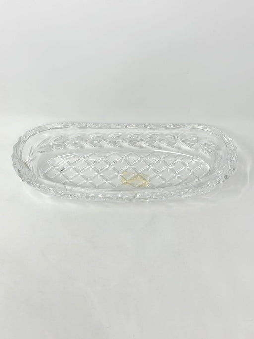 Waterford Waterford Crystal, Fan & Cross Hatch Cuts: Oval Celery Dish   