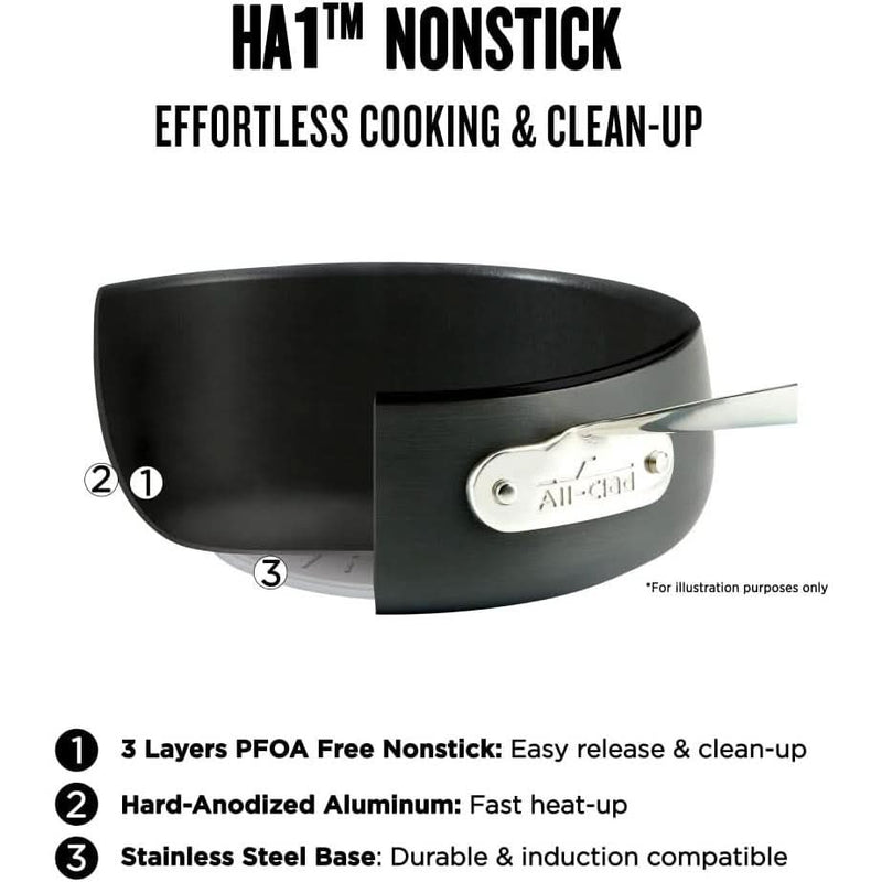 All-Clad All-Clad HA1 Nonstick 6qt Round Dutch Oven with Acacia Trivet and Spoon   