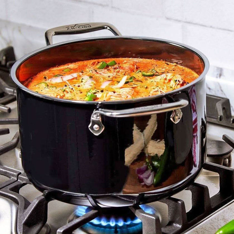All-Clad All-Clad FusionTec Ceramic 7 QT (6.7L) Stockpot with Lid - Onyx Black   