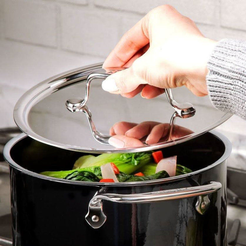 All-Clad All-Clad FusionTec Ceramic 7 QT (6.7L) Stockpot with Lid - Onyx Black   