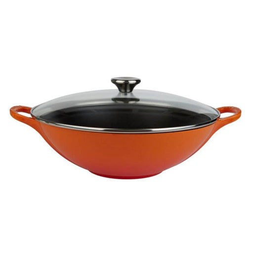 Le Creuset Le Creuset Cast Iron 5 QT (4.5L) Wok with Glass Lid Flame