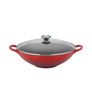 Le Creuset Le Creuset Cast Iron 5 QT (4.5L) Wok with Glass Lid Cerise
