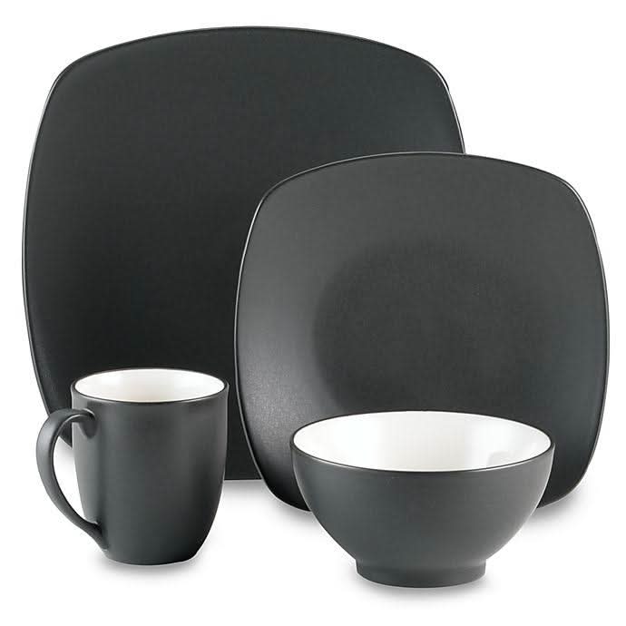 Noritake Noritake Colorwave Quad Graphite- 16 Piece Set   