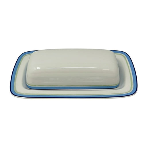 Noritake Noritake Ambience Java Blue Swirl Covered Butter Relish Tray