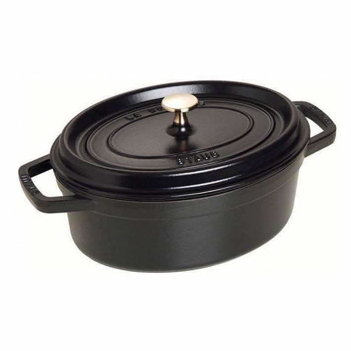 Staub Staub Cast Iron 4.5 QT (4.2L) Oval Cocotte - Black