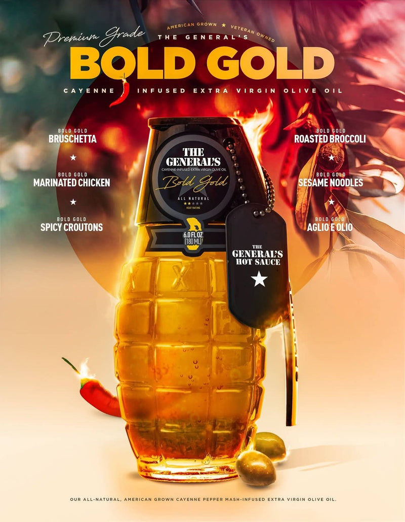 The General's Hot Sauce The General's Hot Sauce Bold Gold Cayenne-Infused Extra Virgin Olive Oil