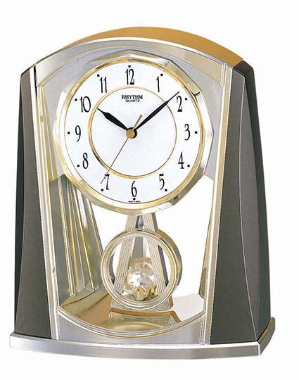 Atlanta Stiluhr 7772/9 bordsklocka graumetalic-guld • Slow-Motion-pendel • Kvartsverk