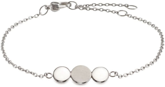 Armband med tre runda berlocker på länkkedja, karbinhake