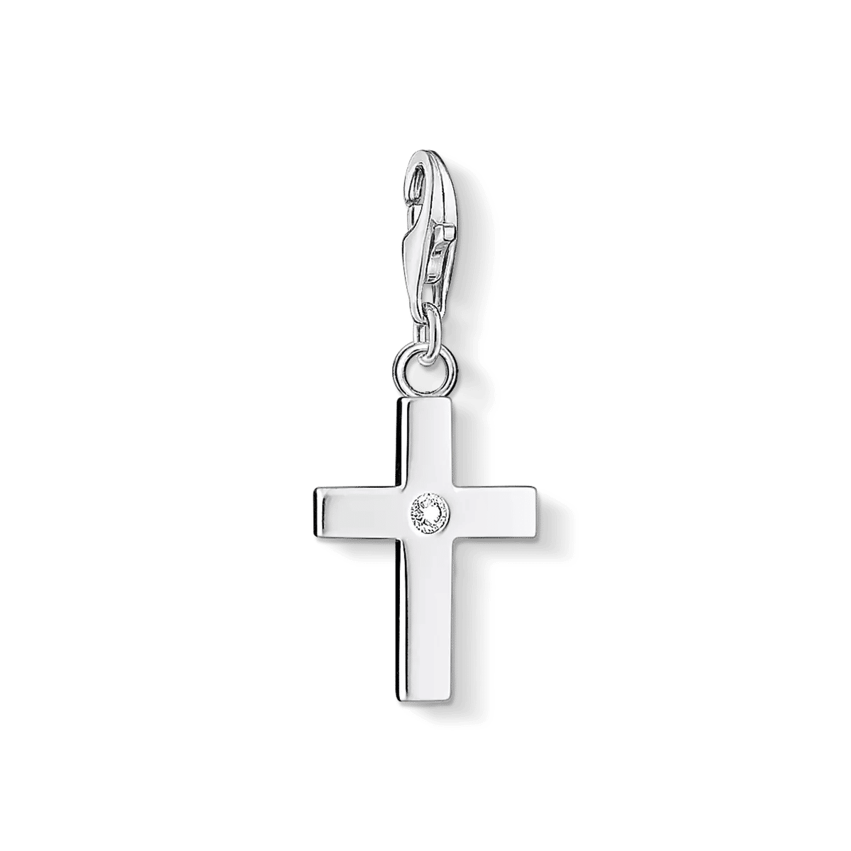 Korshänge i 925 sterling silver med liten sten i korset