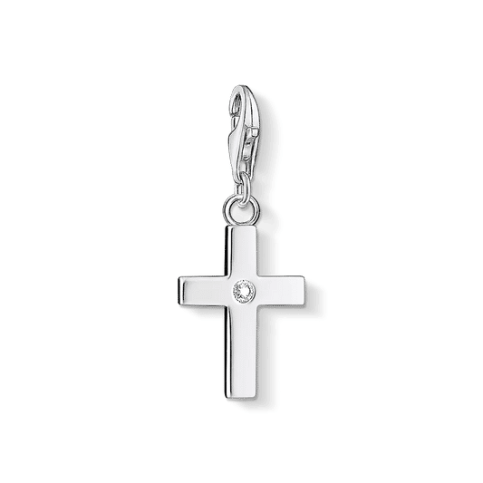 Korshänge i 925 sterling silver med liten sten i korset