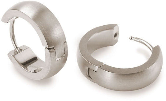 Satinmatta creoler i metall, silverfärgad, runda hoops