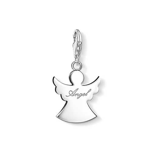 Skyddsängel-charm i 925 sterlingsilver med vingmotiv och ögla