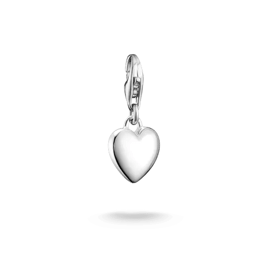Halsband med hjärthänge i polerat 925 sterlingsilver med ögla