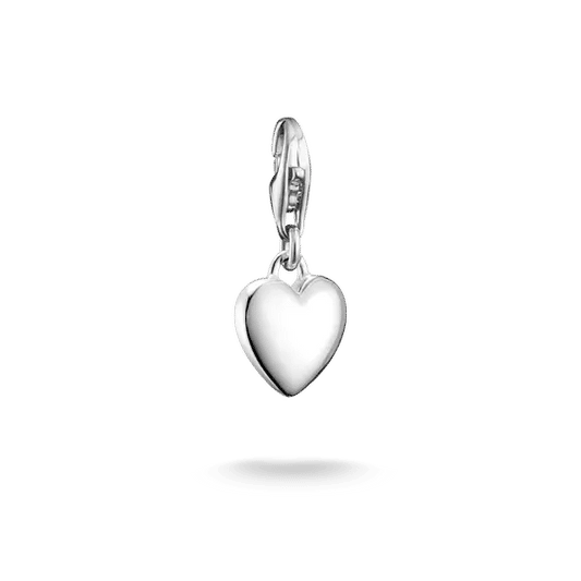 Halsband med hjärthänge i polerat 925 sterlingsilver med ögla