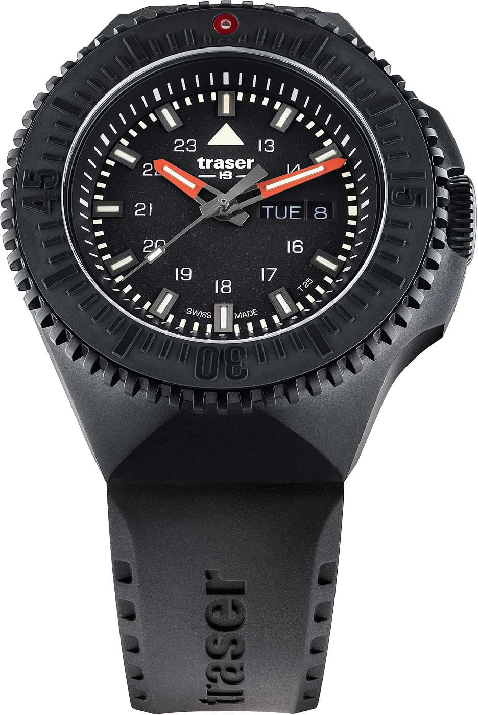 Armbandsur för herrar med boett och armband i svart, synliga kronografsiffror