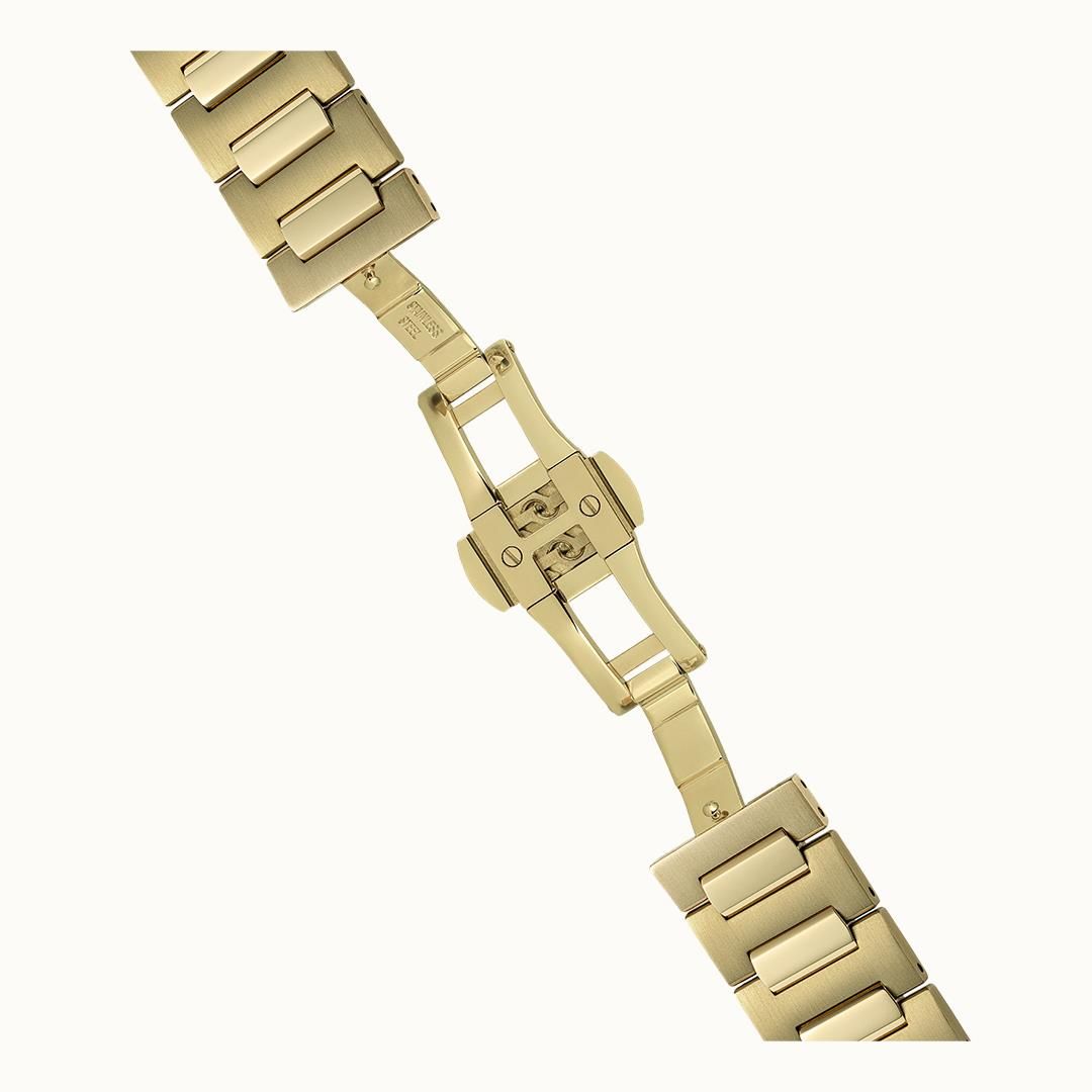 Herren-Armbanduhr Metallarmband mit Schließe, goldfarben