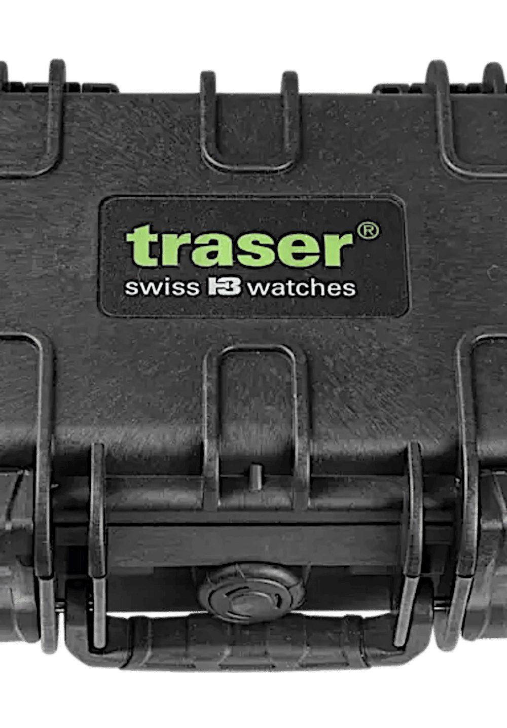 Klockbaksida med traser®-logotyp och texten swiss IB watches