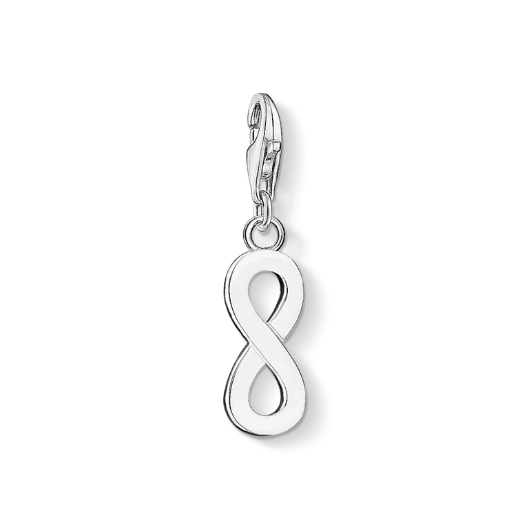 Berlock oändlighet i 925 sterlingsilver, blank med mörka inlägg