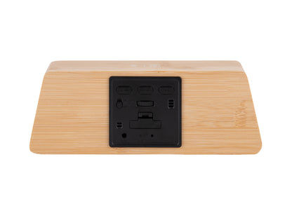 Bambu-LED-väckarklocka, baksida med USB-strömanslutning