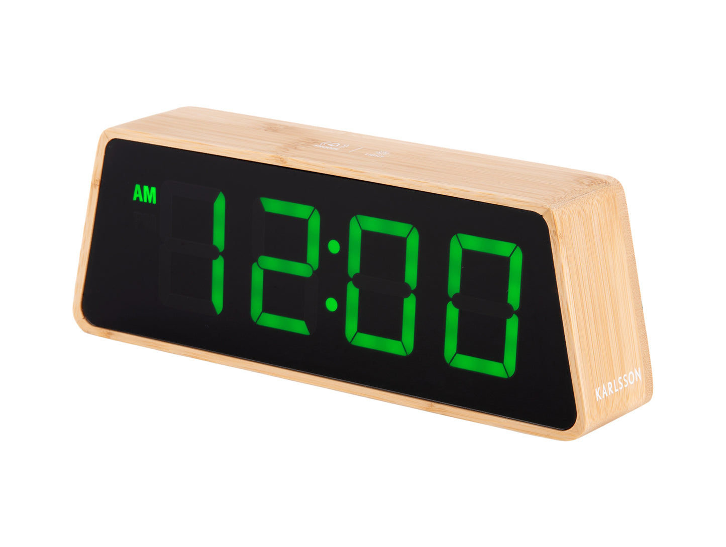 Bambu-LED-väckarklocka med färgskiftande LED-display, gröna siffror (AM)