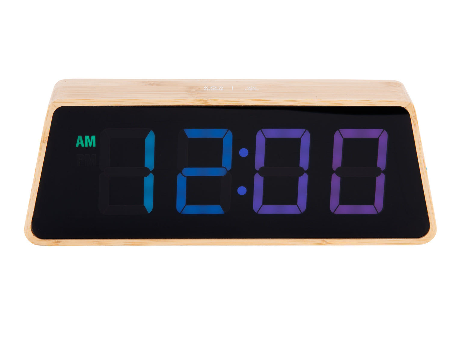 Bambu LED-väckarklocka med färgskiftande LED-display, blå-lila siffror (AM)