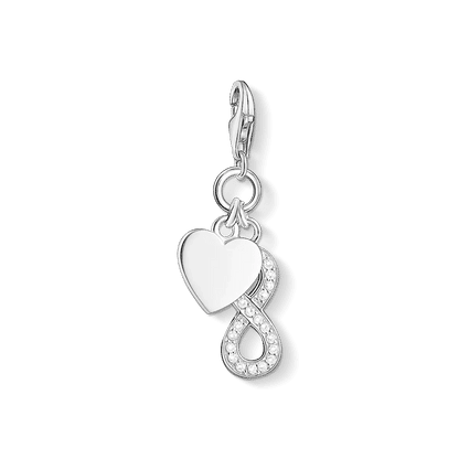 925 sterlingsilver berlock med hjärta-oändlighet och zirkonia