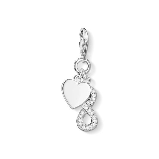 925 sterlingsilver berlock med hjärta-oändlighet och zirkonia