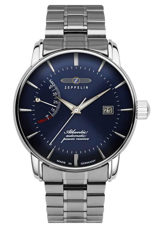 Zeppelin Atlantic 8462MB-3 Herrenuhr Blau • Automatikwerk mit Gangreserve • Blaues Zifferblatt