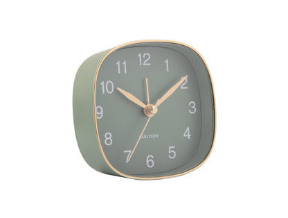 Karlsson väckarklocka med djungelgrönt urtavla, guldfärgade visare och siffror