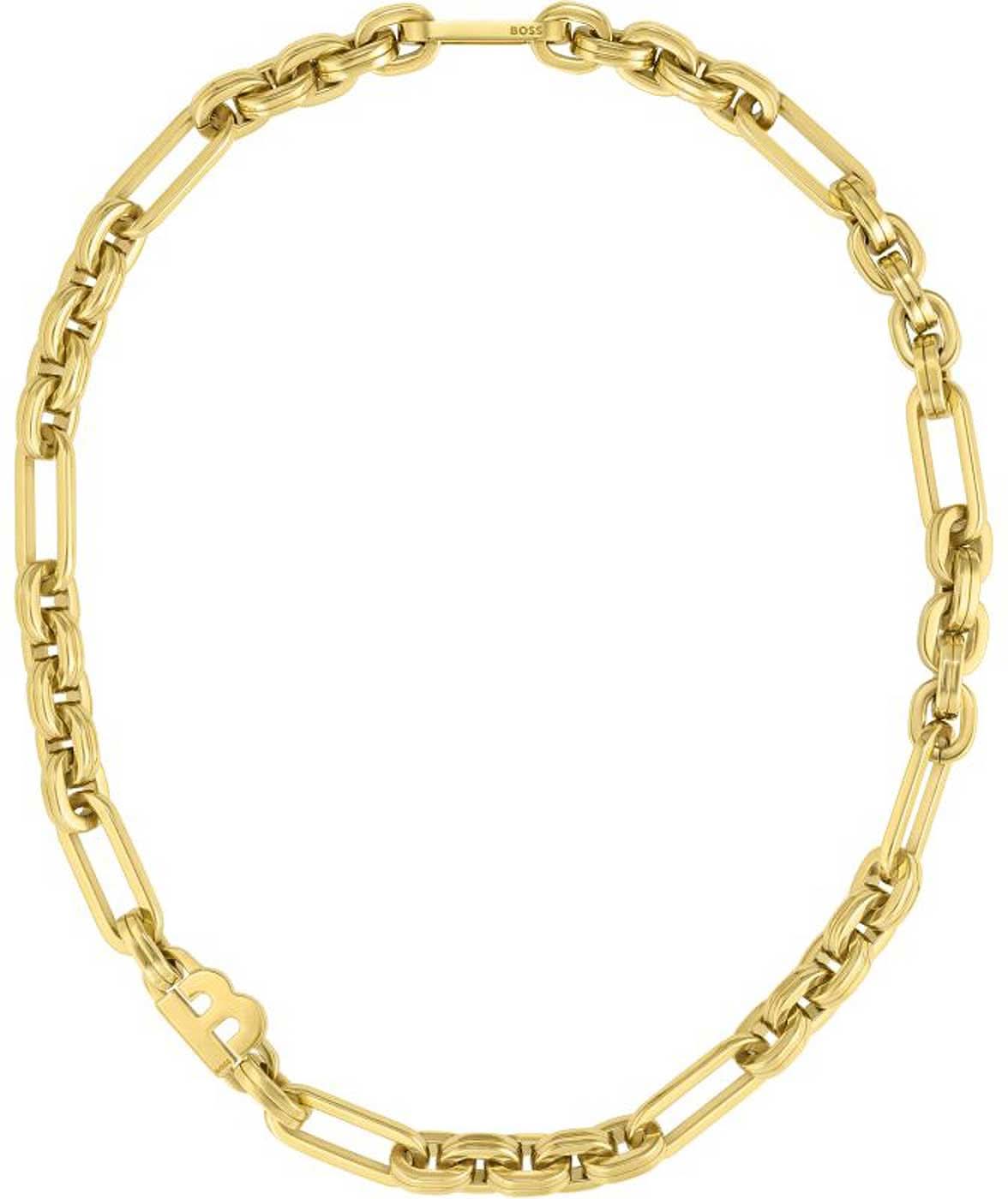 Boss Jewelry pansarkedja i guld, med breda länkar
