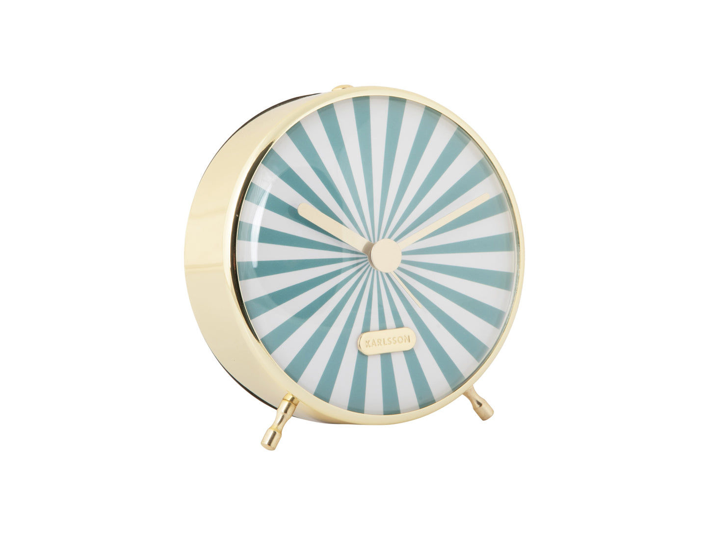 Karlsson Candy-Swirl väckarklocka, turkos-vit urtavla, beige boettkant