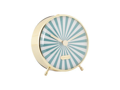 Karlsson Candy-Swirl väckarklocka, turkos-vit urtavla, beige boettkant