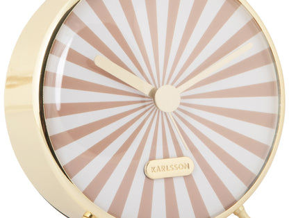 Karlsson Candy Swirl väckarklocka, detaljvy: randig urtavla med central knapp