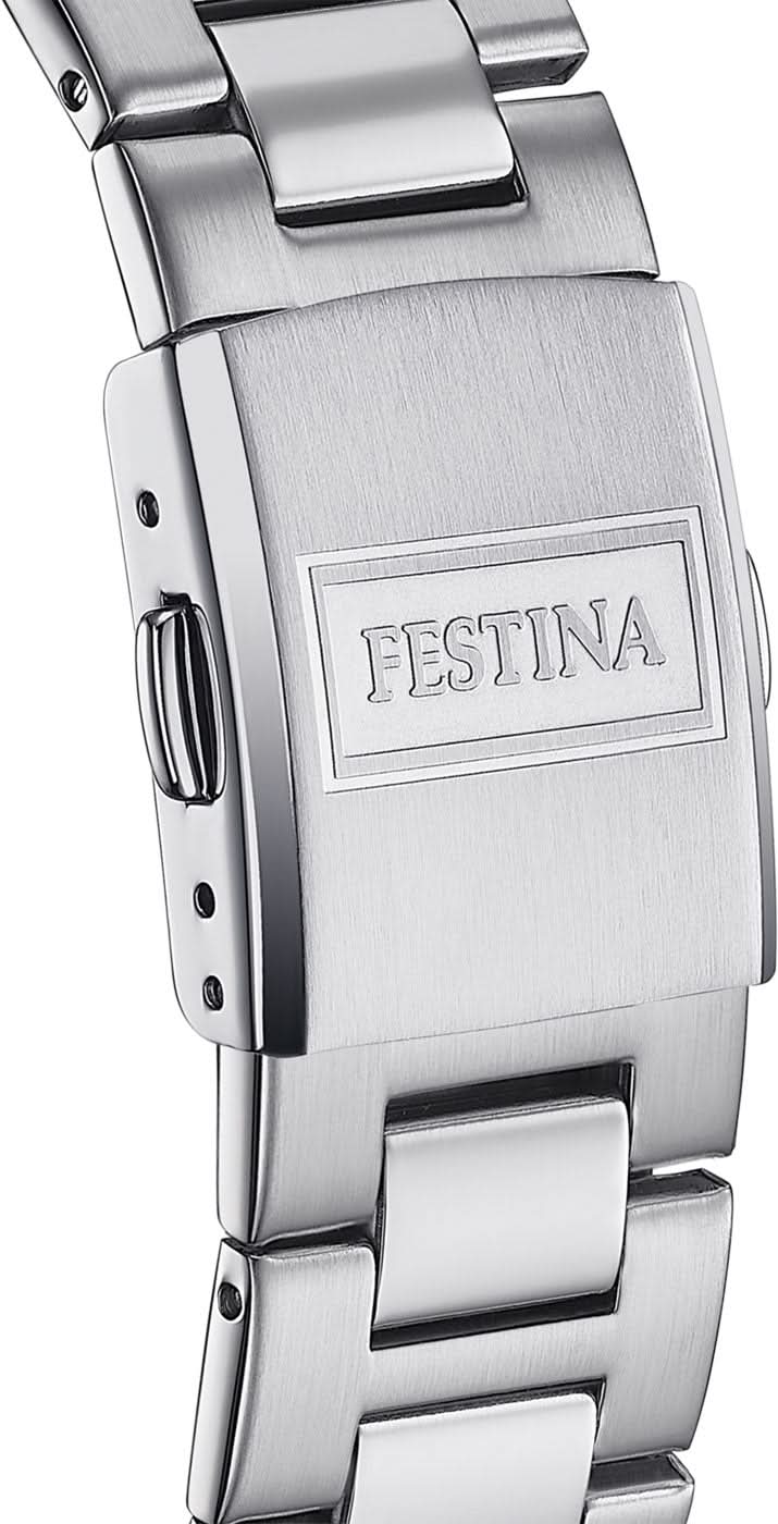 Festina herrur i rostfritt stål med armband och datumvisning