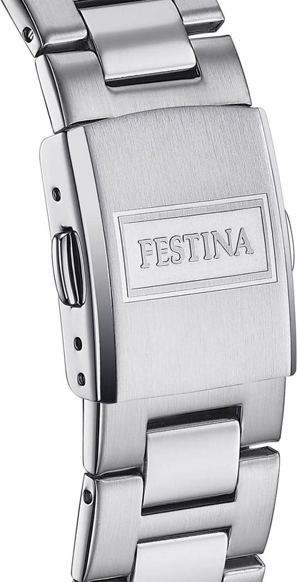 Festina herrur i rostfritt stål med armband och datumvisning