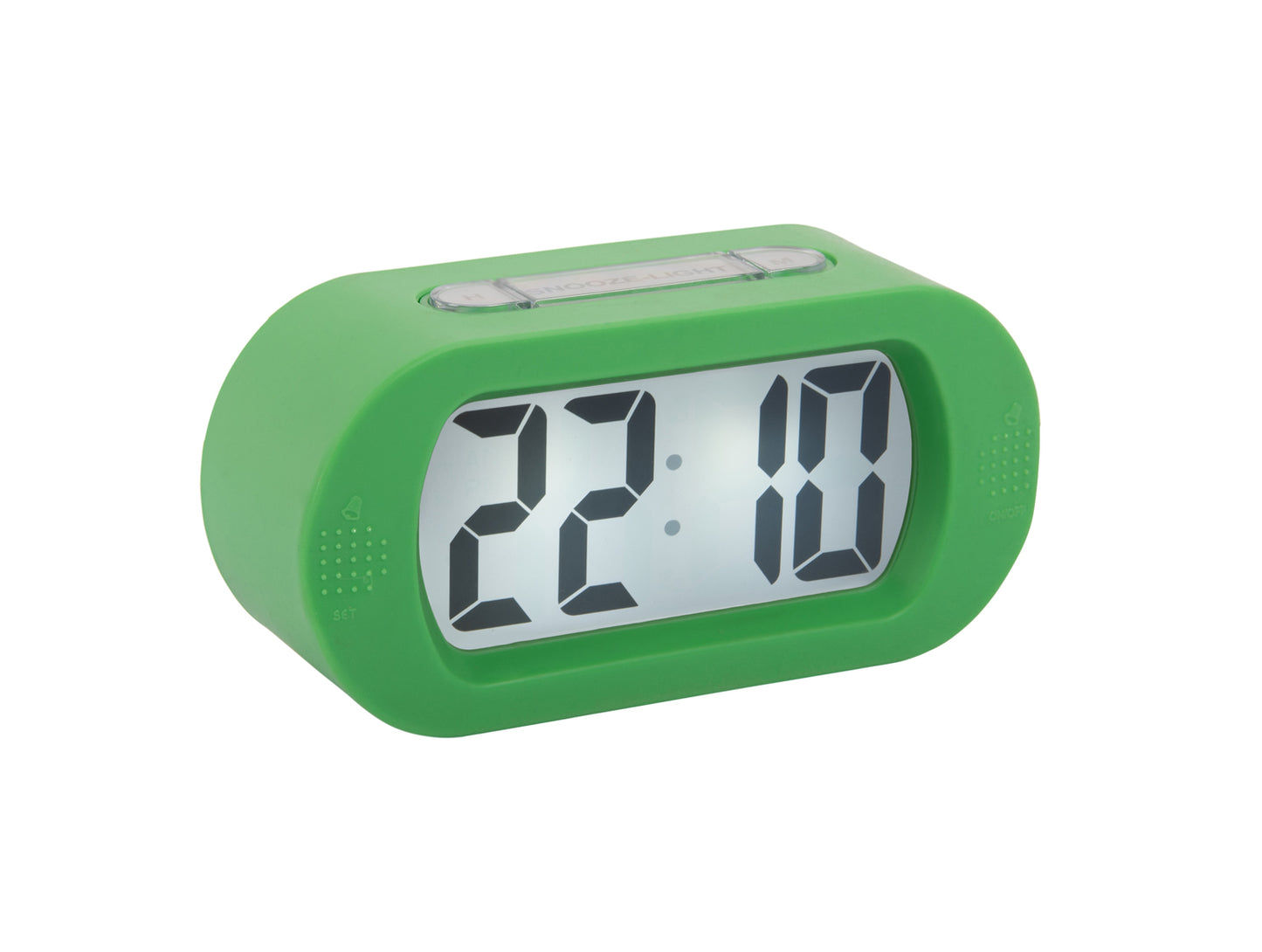 Karlsson digital väckarklocka ljusgrön med stor display och snooze-funktion