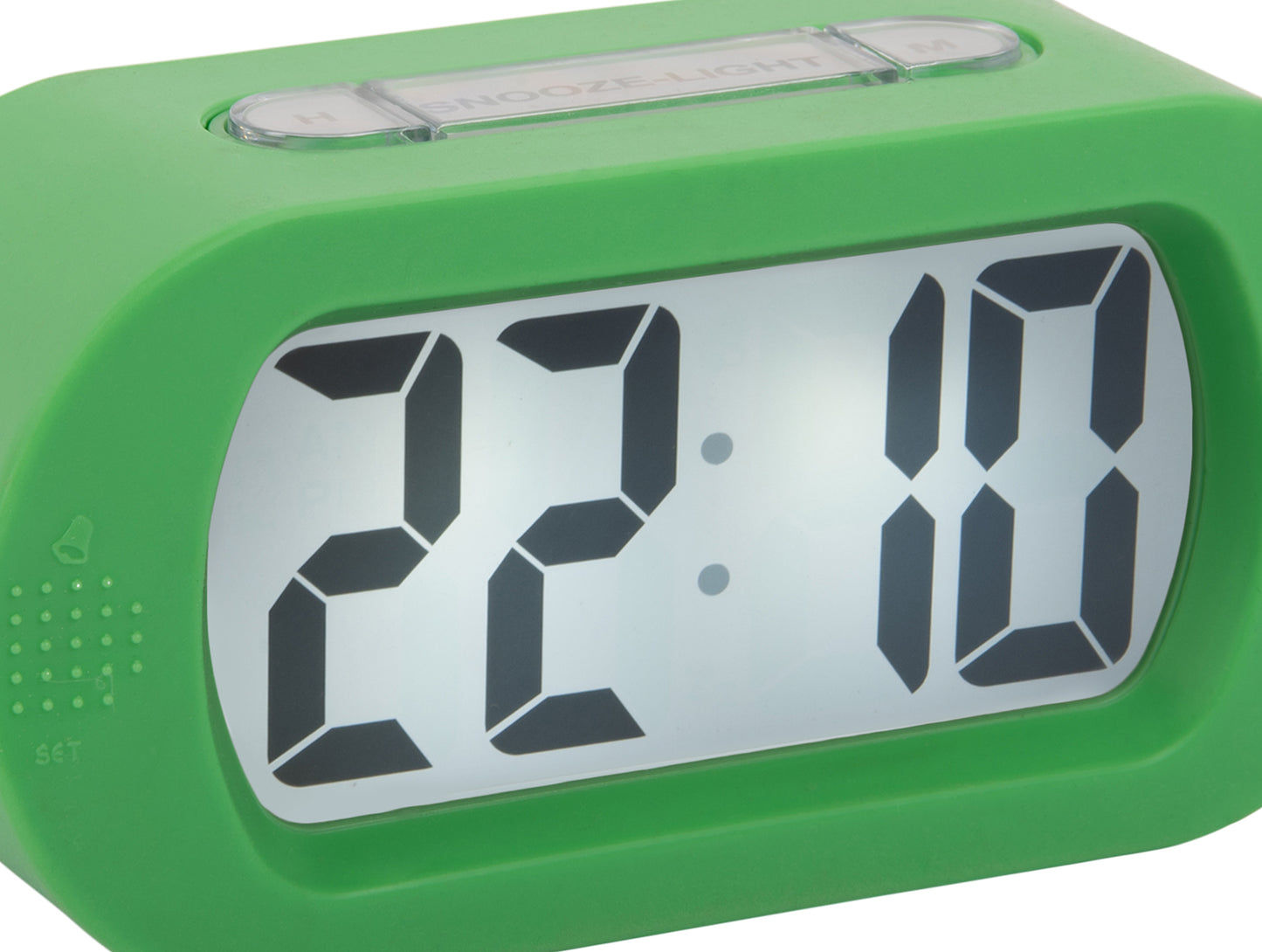 Karlsson Wecker ljusgrön: display 22:18 på digitaldisplay