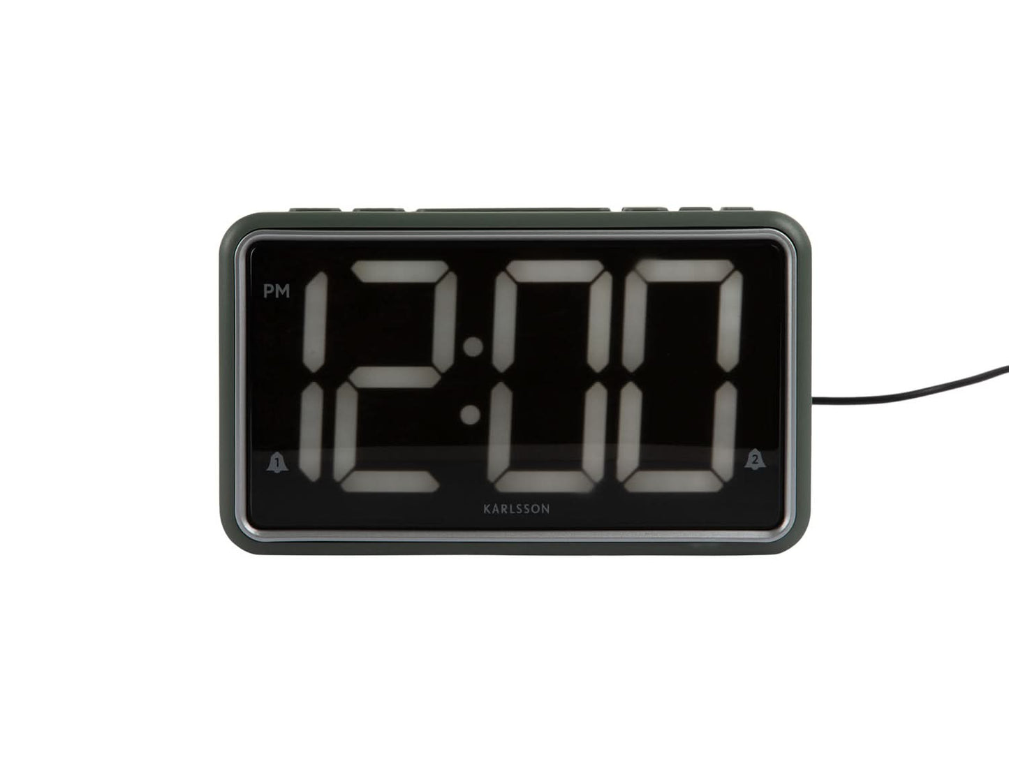 Retro väckarklocka djungelgrön med LED digital display