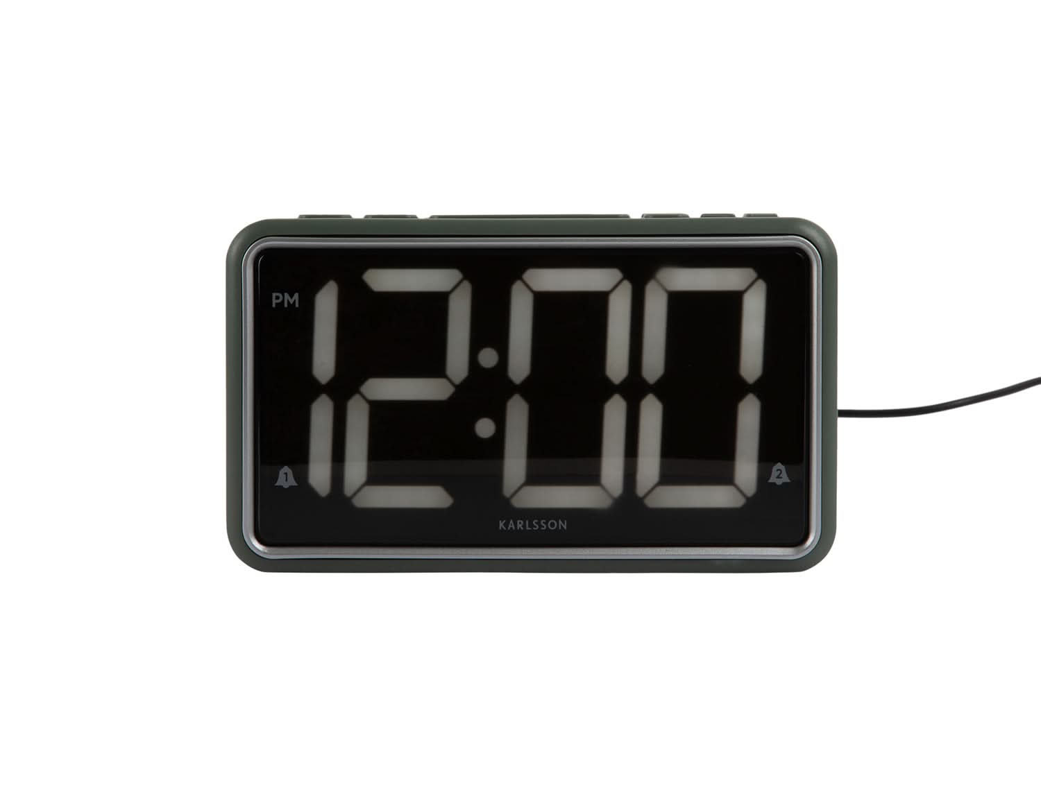 Retro väckarklocka djungelgrön med LED digital display