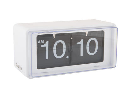 Retro flipklocka med visning 10:10 (AM) i vitt hölje