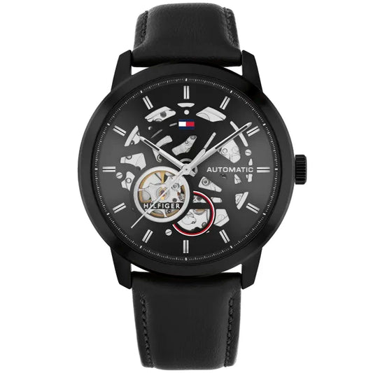 Tommy Hilfiger Henry Automatic 1710659 Herrenuhr Schwarz • Skelett-Zifferblatt • Miyota 8215 Automatikwerk