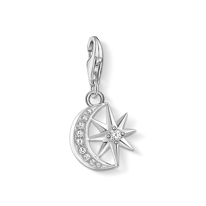 Charmhänge i sterlingsilver 925 med stjärna och halvmåne