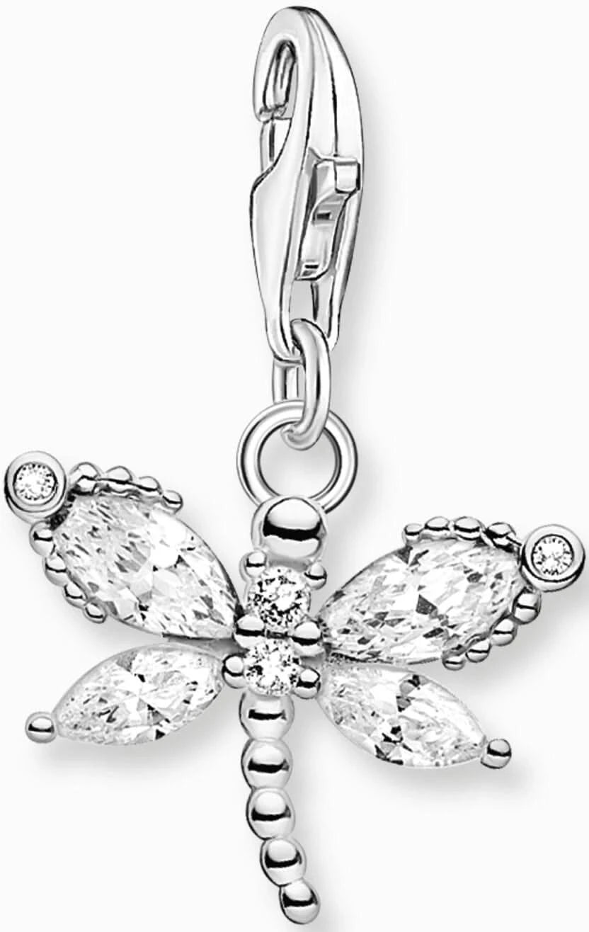 Libellberlock i sterlingsilver med fyra droppformade stenar och karbinhake