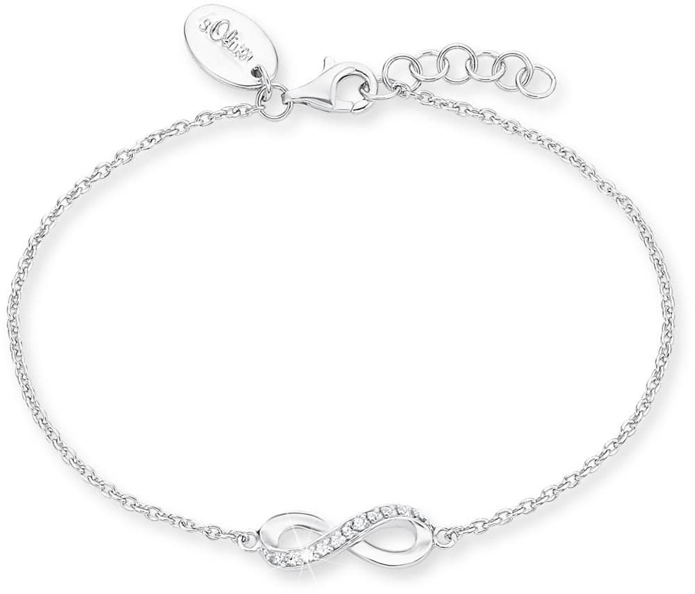 Silverarmband med oändlighetshänge och karbinhake